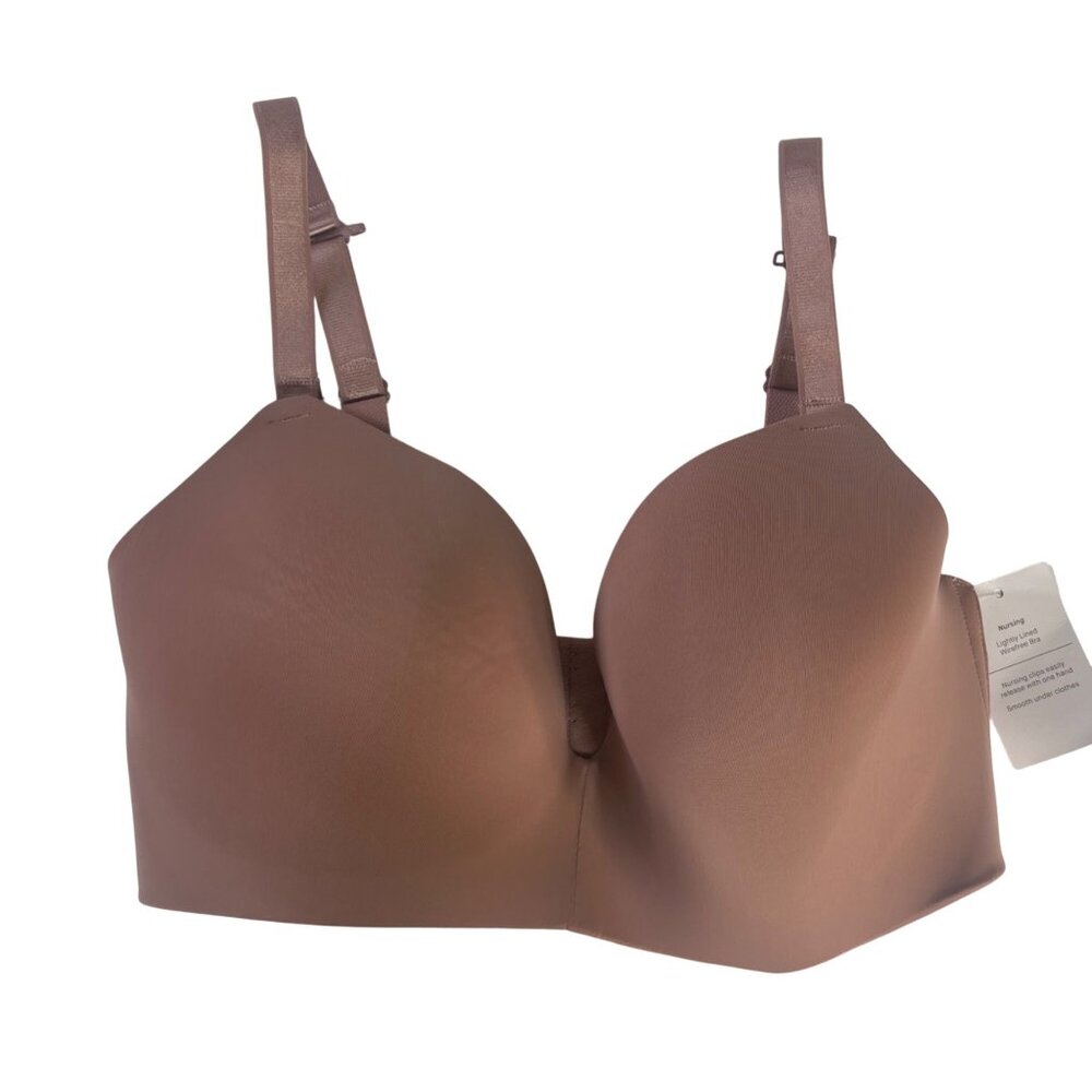 Auden Smooth Wireless Bra in Taupe Brown